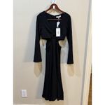 Likely  Eila Cutout Waist‎ Long Sleeve Dress in Black Textured Size 8 Photo 2