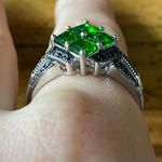 Natural Chrome Diopside Black Spinel Sterling Silver Ring Size 10 Photo 1