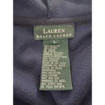 Lauren Ralph Lauren Jacket Womens Large Dark Blue Hooded Velour Velvet Full Zip Photo 7