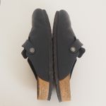 Birkenstock Boston Shoes Women's 38 Size 7- 7.5 Black Leather Soft Footbed Clogs Photo 5
