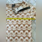 Nicole Miller Tan and Cream Knit sweater dress mid century vibes New women XS Photo 7