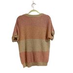 Chico's Chico’s Peach Metallic Knit Short Sleeve Sweater Sz L Photo 7