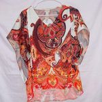 Chico's Geometric Print V Neck Butterfly Sleeve Kimono Style Top size XS Photo 0