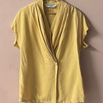 Vintage Annie Alexander 100% Silk Mellow Yellow Blazer Blouse Size 4 EUC Photo 0