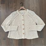 Current/Elliot The Cozy Cardigan Bouclé Chunky Knit Sweater Ivory Cream 1 / S Photo 3