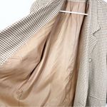 Vintage Gianni Sport Blazer Jacket Womens 12 Houndstooth Tan Neutral Equestrian Photo 5