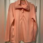 J Jill Fit Sleek Double Knit Snap Front Collared Long Sleeve Pullover Top Size M Orange Size M Photo 0