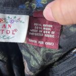 Vintage Susan Bristol Petite Floral Midi Skirt Black Red Roses Grapes Size 8 Photo 5