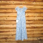 Mac Duggal  68192  Blue Embroidered Applique Wrap Over Flutter Sleeve Gown Photo 10