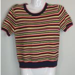 ZARA  Multi-Colored Striped Cotton Blend Knit Top Womens Small Academia Y2K Retro Photo 0