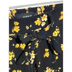 Torrid Size 1 Challis Pants Black Yellow Floral Tie Belt Whimsigoth Flowy Boho Photo 2