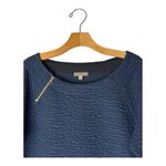 Lilla P Dress Women‎ Medium Navy Blue Quilted Zipper Boat Neck Shift Mini NWT Photo 3