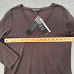 Jones New York Essential V-Neck Sweater Top Women's Medium Made to Mix Brown New Photo 5