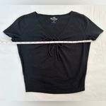 Hollister Co. Short Sleeve Keyhole Tie Cropped Tee - Black - S Photo 2