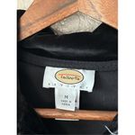Talbots Pima Cotton Blend Velour Zip Up Jacket Women's Black Soft Everyday Photo 3