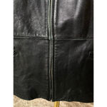 Preston & York  Genuine Lambskin Leather Jacket Black Zip Front XL Vintage Moto Photo 14