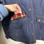 American Vintage Vintage 70s 1970s Valley Co Denim cotton Jacket with Plaid Hood XXL Photo 5