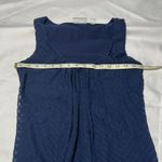 New York & Company Ruched Blue Tank Top Photo 5