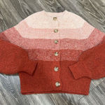 VERO MODA  Kylie Button Blocked Striped Cardigan Sweater Rust/Orange Women XS Photo 0