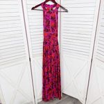 Anthropologie Abel The Label Tropical Floral Charlotte Halter Boho Maxi Dress Purple Pink XS Photo 8