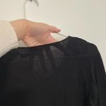 ALL SAINTS Taybar Sheer Cowl Knit Top Black Mixed Media 3/4 Sleeve M Photo 13