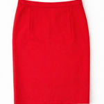 Diane Von Furstenberg  Red Pencil Skirt Women’s 12 Zip Back Knee Length Photo 0