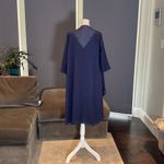 Women’s Blue Chiffon Lace Appliqué Sleeveless Dress with Matching Jacket Size 10 Blue Photo 11