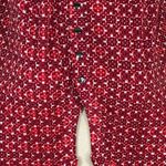 Dress Barn  1X-Large Tunic Top Geometric Stretch V-Neck Pleated Sleeveless Red Photo 1