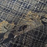 Marchesa Norte Golden Crest Lace Black Dress size 2 flawed Photo 6