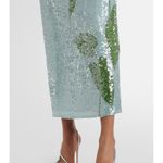 Farm Rio NWT  Blue Anthurium Sequin Slip Maxi Dress Aqua Multi Size L Photo 9