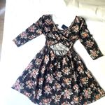 Forever 21 Floral Long Sleeve Dress NWT Black Size M Photo 1