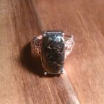Matrix Silver Shungite 14K Rose Gold Over Copper Ring (Size 8) Photo 4