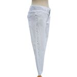 Cache White Denim Rhinestone Embellished Jean Pant New Crop Stretch NWT $98 Photo 1