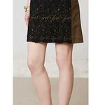 Maeve Anthropologie Olive Black Lace Pencil Skirt Photo 0