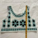 Papaya Blue green and white crochet crop top Photo 5