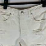 We The Free  White Distressed Denim Shorts Raw Hem Casual High‎ Rise Size 27 Photo 6