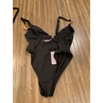 River Island  textured Swimsuit Chain Detail Black Resort One Piece UK 8 US 4 NWT Photo 7