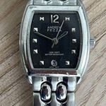 Andrew Fezza Ladies Watch Stainless Bracelet and Case Black Dial Date Window Photo 1