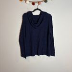 Soft Surroundings  navy blue cable knit hooded sweater Photo 4