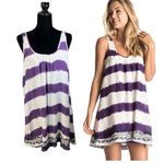 Roxy 'On and On' Tie Dye Stripe Embroidered Swing Dress Size Large Photo 1