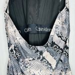 Calvin Klein One Piece Swimsuit Womens Sz 14 Snakeskin Print Pink Black Halter Photo 5