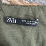 ZARA  Sheath Dress Marbled Ruched Draped Tulle Mini Khaki Green Orange Small Photo 13