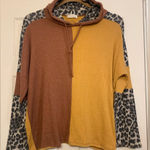 Perfect Peach Ribbed Pullover Brown Cheetah 2X Hoodie. 2629 Size XXL Photo 0