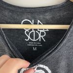 Chaser Heathered Black White Sun Moon Earth Raw Hem Graphic Muscle Tee Tank Top Photo 5