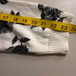 Style & Co . Black and White Rose Cardigan Photo 3