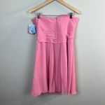 David's Bridal Davids‎ Bridal Strapless Dress 12 Rosepetal Crinkle Chiffon Cascade Bridesmaid Photo 4