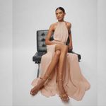 Reformation  ⚡️ Andee Halter Maxi Dress in CHAMPAGNE, Size 6, NWT Photo 13