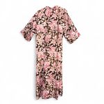 Floral Rose Brown Satiny Vintage Robe Kimono size Small Photo 2