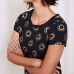 Boden USA Boden Women’s Navy Blue Gold Sunburst Coralie Cotton T-shirt Dress Size 6R Photo 5