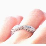 Boutique Women's Gold-Plated-925 Eternity Simulated Diamond Engagement‎ Band Ring … Photo 5